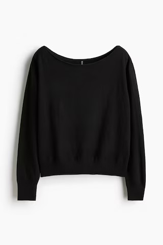 H & M - Off-the-Shoulder Sweater - Black | H&M (US + CA)