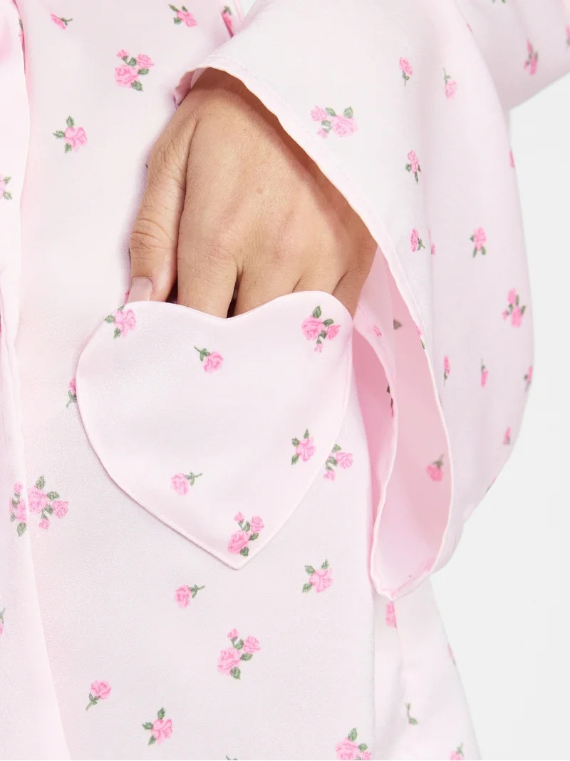 No Boundaries Sleepwear Satin Robe, Women's XS-XXL | Walmart (US)