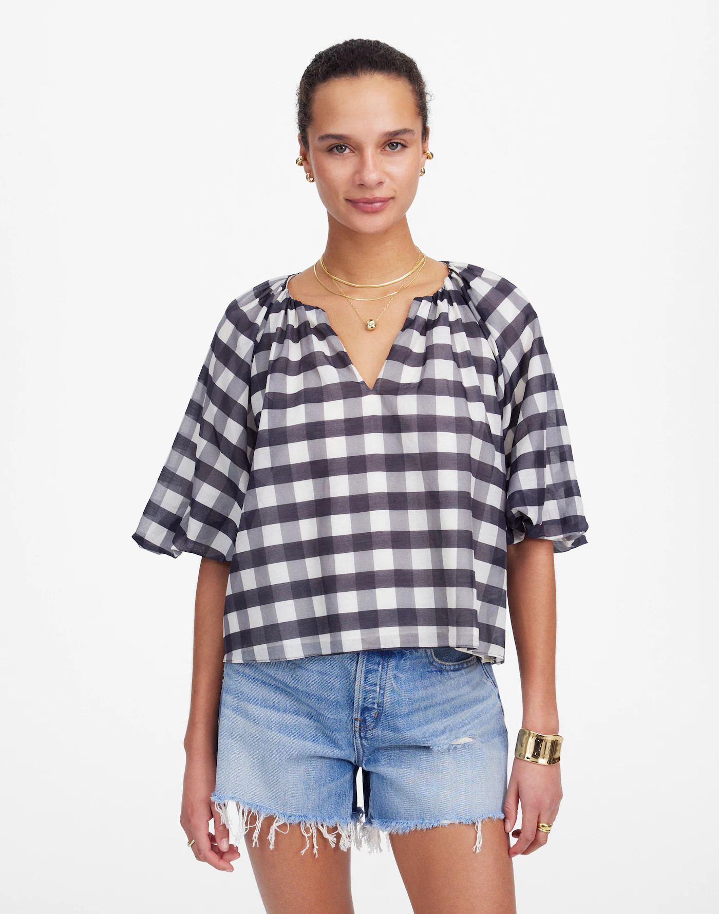 Bubble-Sleeve Top | Madewell
