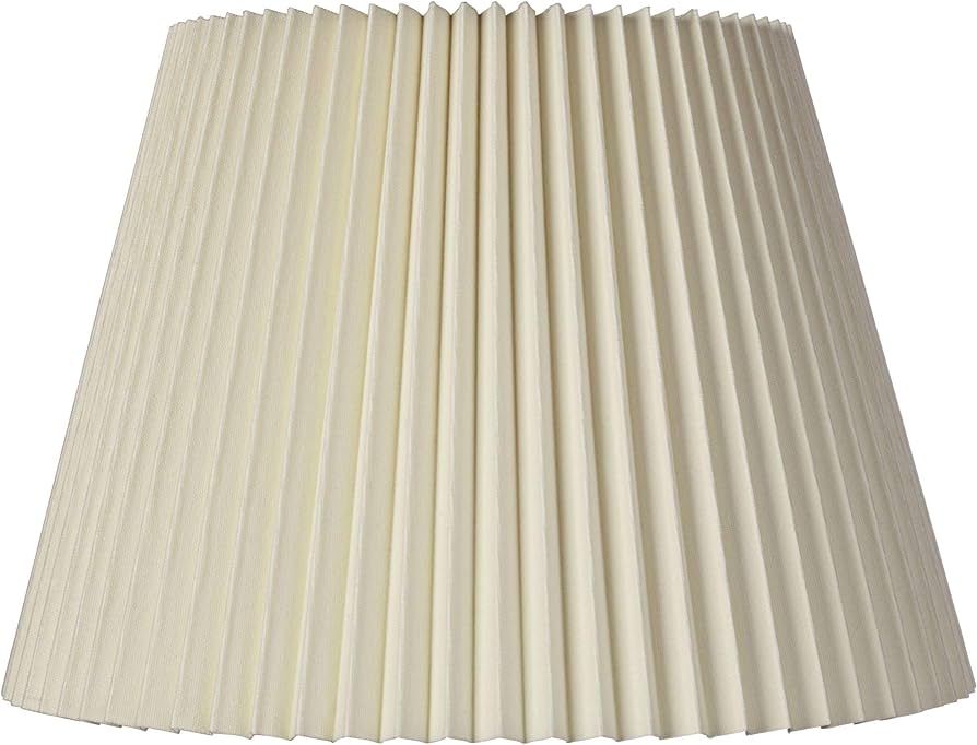 Ivory Linen Knife Pleat Medium Lamp Shade 9" Top x 14.5" Bottom x 10" High (Spider) Replacement w... | Amazon (US)