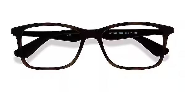 Ray-Ban RB7047 - Rectangle Tortoise Brown Frame Eyeglasses | Eyebuydirect | EyeBuyDirect.com