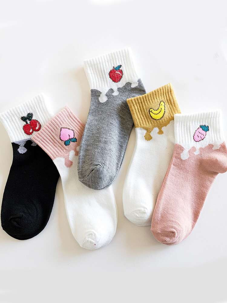 5pairs Girls Cartoon Graphic Socks | SHEIN