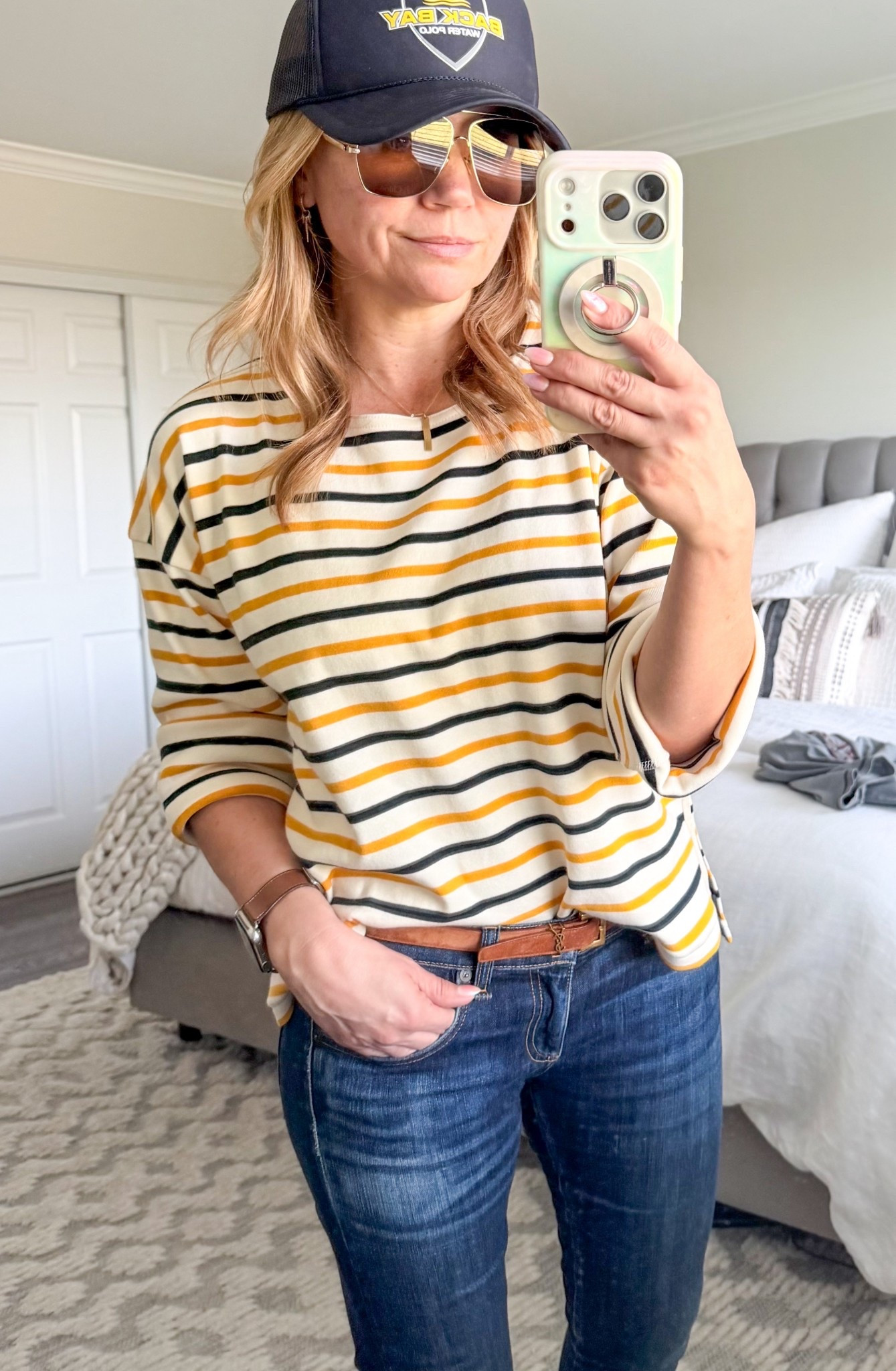 Stripes make this long sleeve shirt not so basic 💁🏼‍♀️
Casual weekend outfit and so simple 

#LTKdayinmylife #LTKmomlife #LTKootd