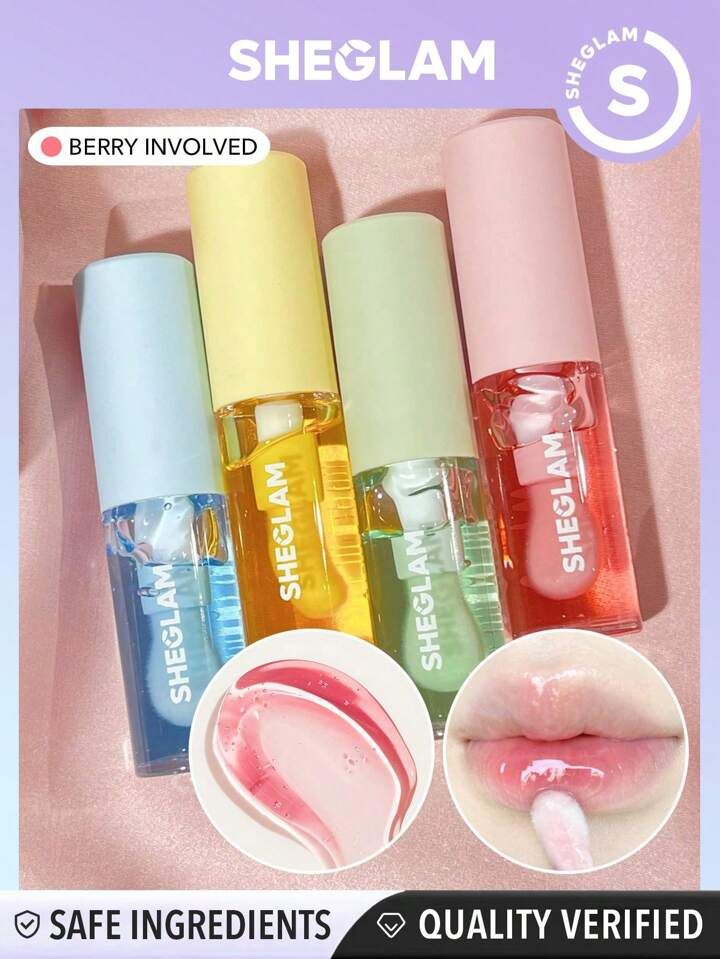 SHEGLAM Jelly Wow Hydrating Lip Oil-Berry Involved  Moisturizing Clear Lip Gloss Plumping Non-St... | SHEIN