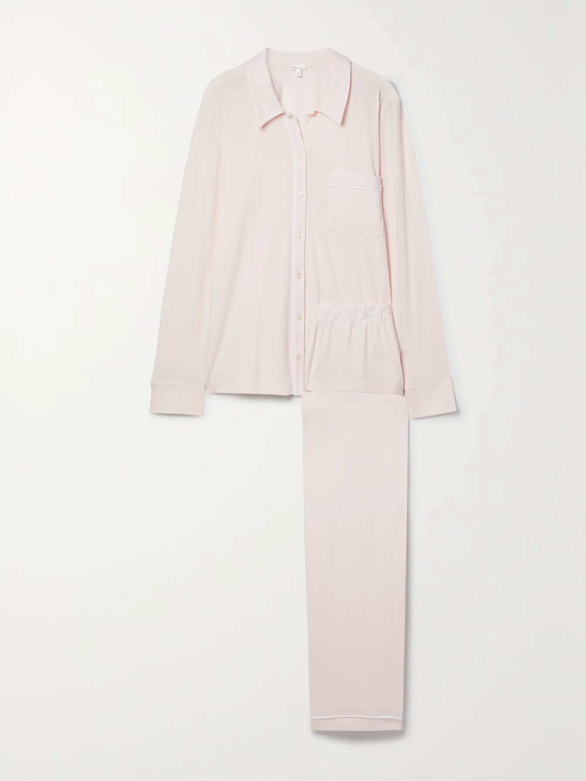 + NET SUSTAIN Cecilia organic Pima cotton-jersey pajama set | NET-A-PORTER (US)