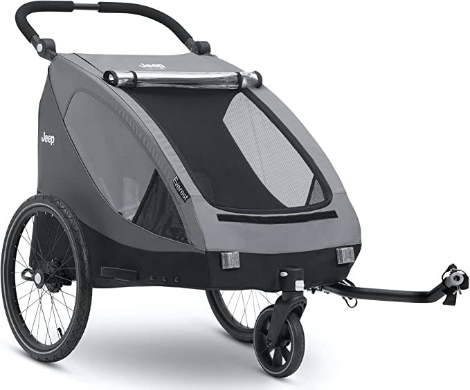 Jeep Everest 2-in-1 Child Bike Trailer and Stroller for 2 Kids by Delta Children | 2-Seater Light... | Amazon (US)