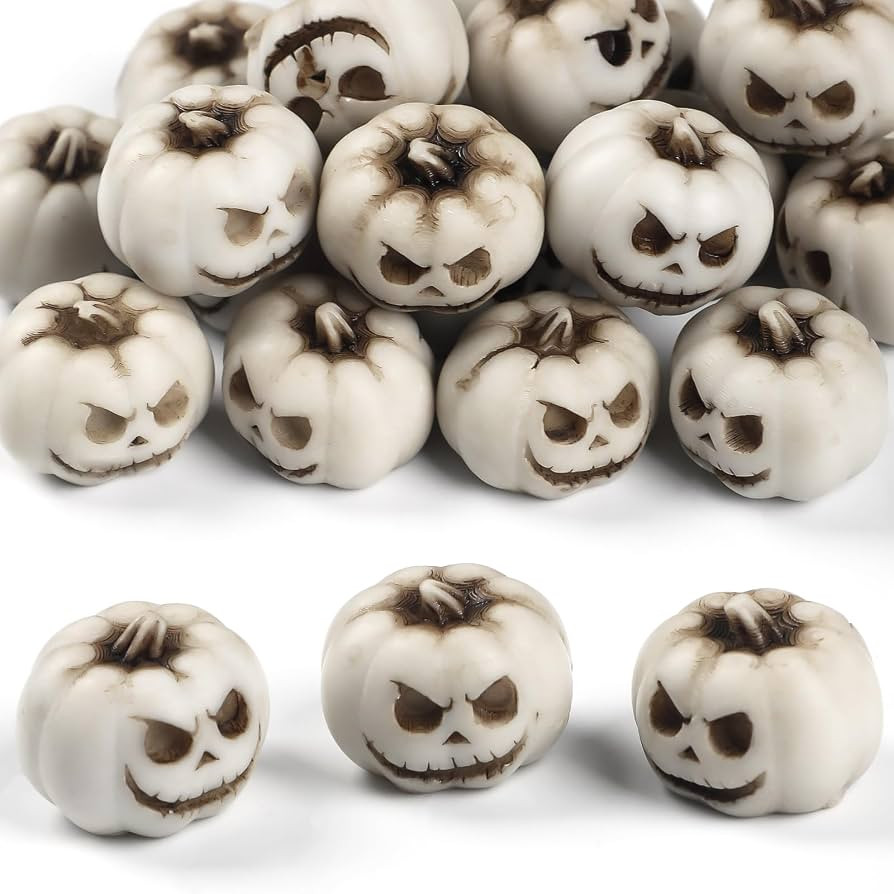 Uniclife 20 Pcs Halloween Mini Pumpkin Decorations, Halloween Fish Tank Decor, Spooky Smiling Fac... | Amazon (US)
