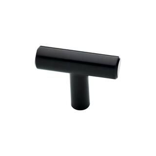 Liberty Steel Bar 1-9/16 in. (40 mm) Matte Black Cabinet T-Knob P15966C-FB-CP - The Home Depot | The Home Depot