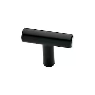 Liberty Steel Bar 1-9/16 in. (40 mm) Matte Black Cabinet T-Knob P15966C-FB-CP - The Home Depot | The Home Depot