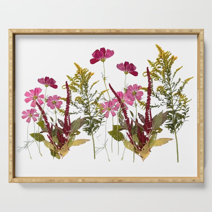 Pressed Dried Wild Flowers Serving Tray | Society6