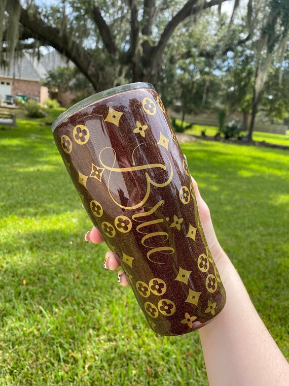 Custom Louis Vuitton Pattern Glitter Tumbler | Etsy (US)