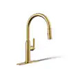 KOHLER Revolv Single Handle Pull Down Sprayer Kitchen Faucet in Vibrant Brushed Moderne Brass R34619-2MB | The Home Depot