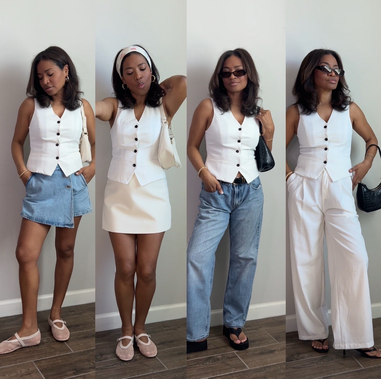 Outfit Styling wearing pieces in my closet different ways! My vest is in a size small. Jeans are my husbands but linking similar. Pants are a small and skirts are a medium  

#ltkfindsunder100 #ltkfindsunder50 #ltkstyletip