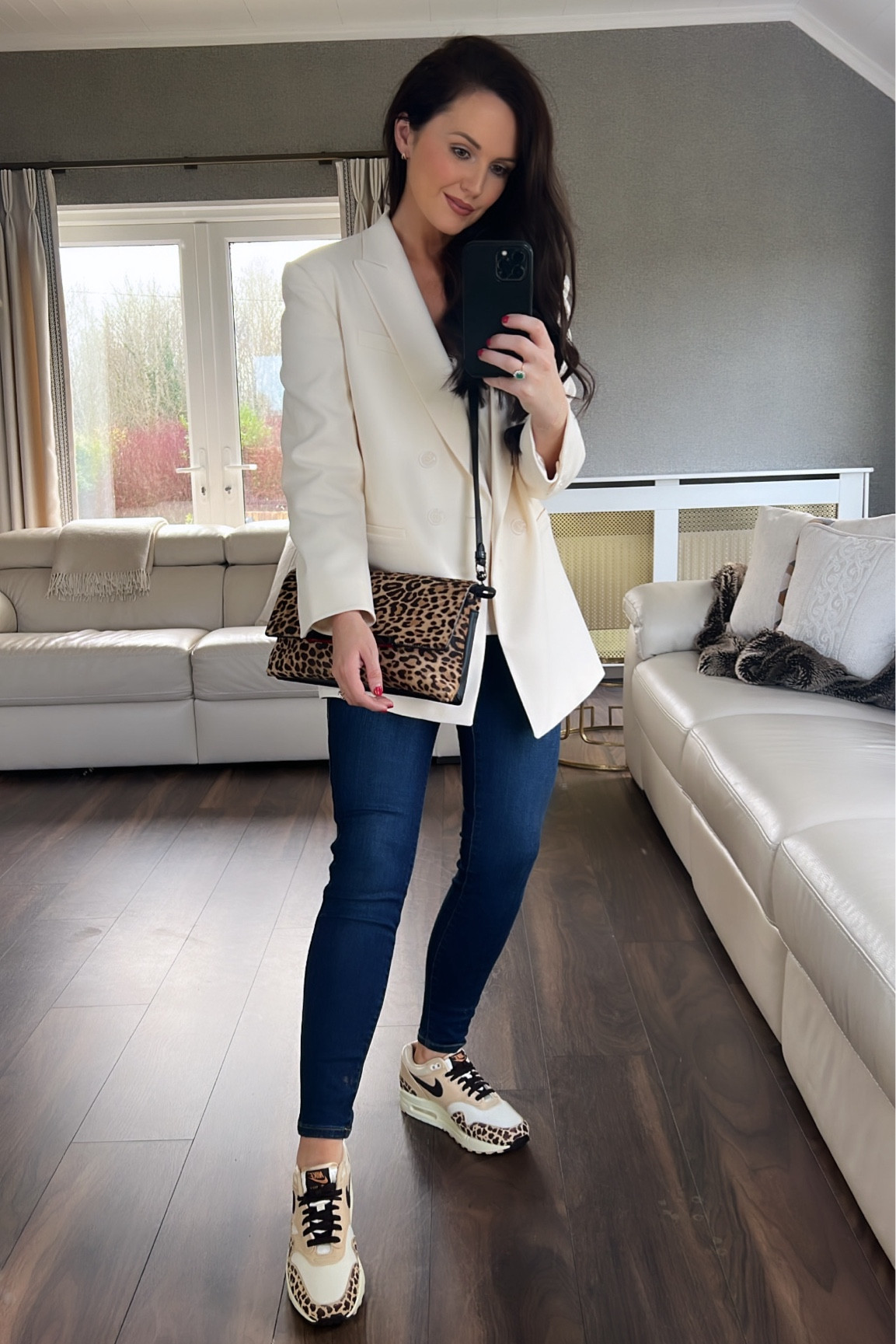 Can never resist Leopard 🐆 
Wearing:
▪️Cream silk cami: Sinead Keary The Label 
▪️Cream blazer: Cream silk cami: Sinead Keary The Label 
▪️Leggings: Spanx jeans 
▪️Shoes: Nike
▪️Earrings: Dylan Oaks 
▪️Bag: Christian Louboutin 
Tap my bio for outfit links 🤎🐆
#Tuesday #CasualStyle #Workwear #GRWM #getreadywithme #fashion #FYP #FourYourPage #ootd #outfitoftheday #outfitinspiration #outfitofthedaychallenge #Nike #NikeRunners #LeopardPrint #Spanx #Wearingmywardrobe #30wears #Rewearingmyclothes 

#LTKworkwear #LTKshoecrush #LTKSeasonal
