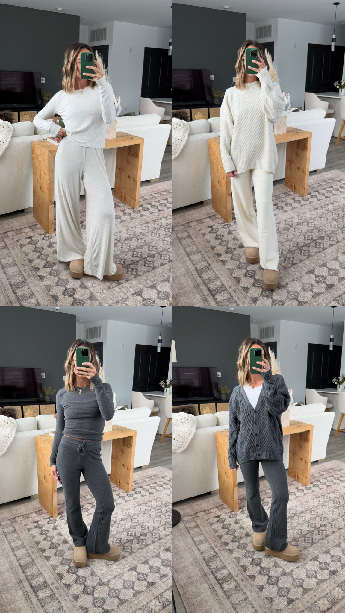 Aritzia mix and match! Easy + cozy for this time of year!
All tops are size small and bottoms are xs!
White color: Heather birch
Gray color: Heather charcoal

@aritzia #aritziapartner