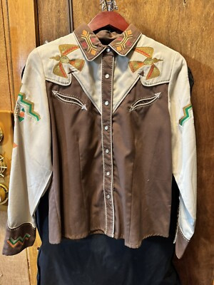Rare Woman’s Vintage Thunderbird Embroidered Scully Cowboy Shirt Medium | eBay US