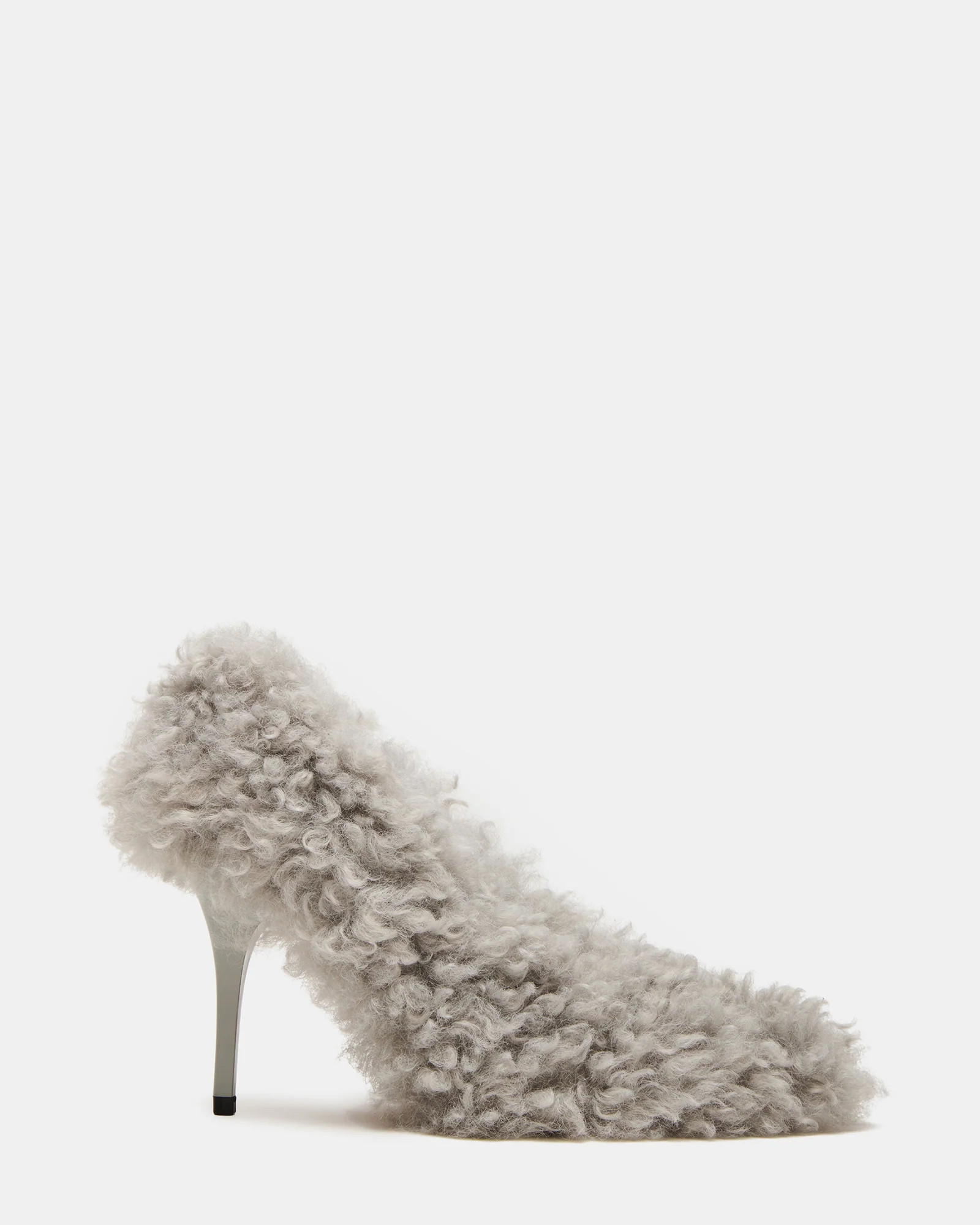 ACHILLES Light Blue Pointed-Toe Faux Fur Stiletto Women's Heel | Steve Madden (US)