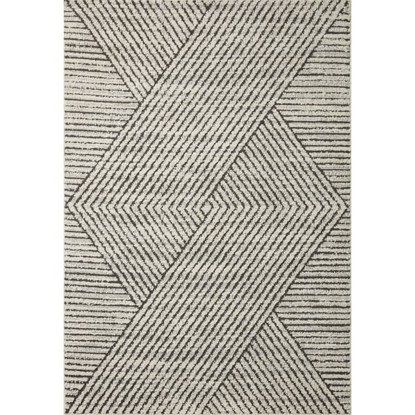 Fabian FAB-06 Charcoal/Ivory Striped Area Rug | Rugs Direct