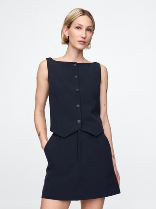 BiStretch Boatneck Crop Vest | Gap (US)
