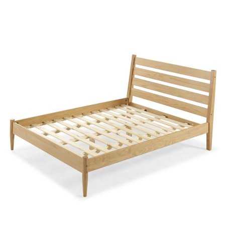 Mid-Century Modern Platform Bed - Queen Size - Scandinavian Oak Finish | Walmart (US)