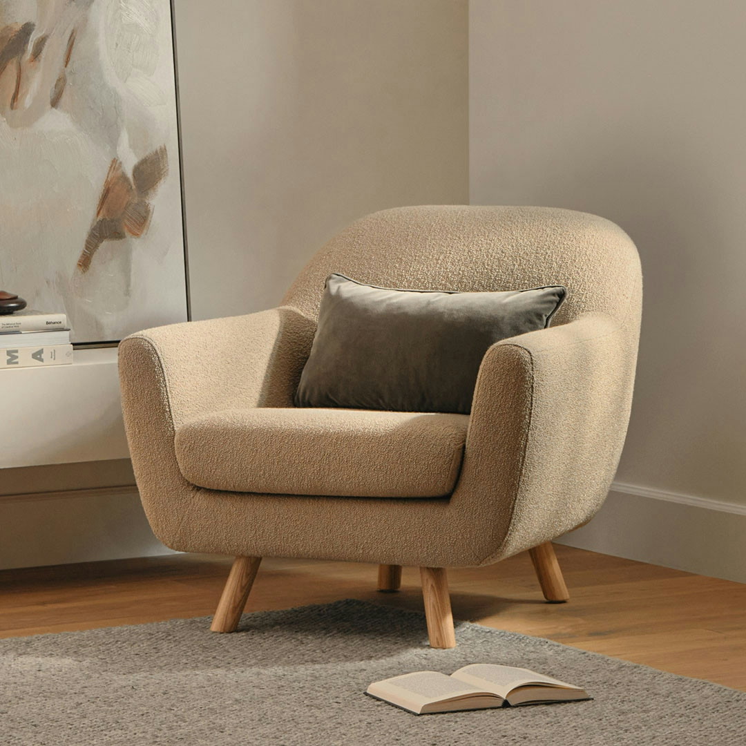 Gabriola 34" Lounge Chair - Sandstone Wool Bouclé | Article