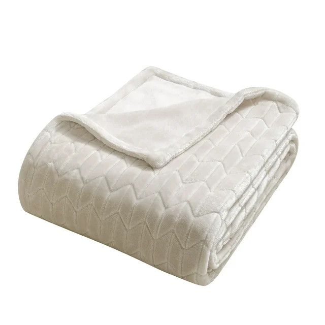 Better Homes & Gardens Polyester Velvet Plush Throw, Beige, 50" x 72" | Walmart (US)