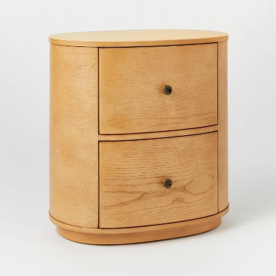 2 Drawer Nightstand Brown - Threshold™ designed with Studio McGee: Oval Bedside Table, Wood Frame, MDF Surface | Target
