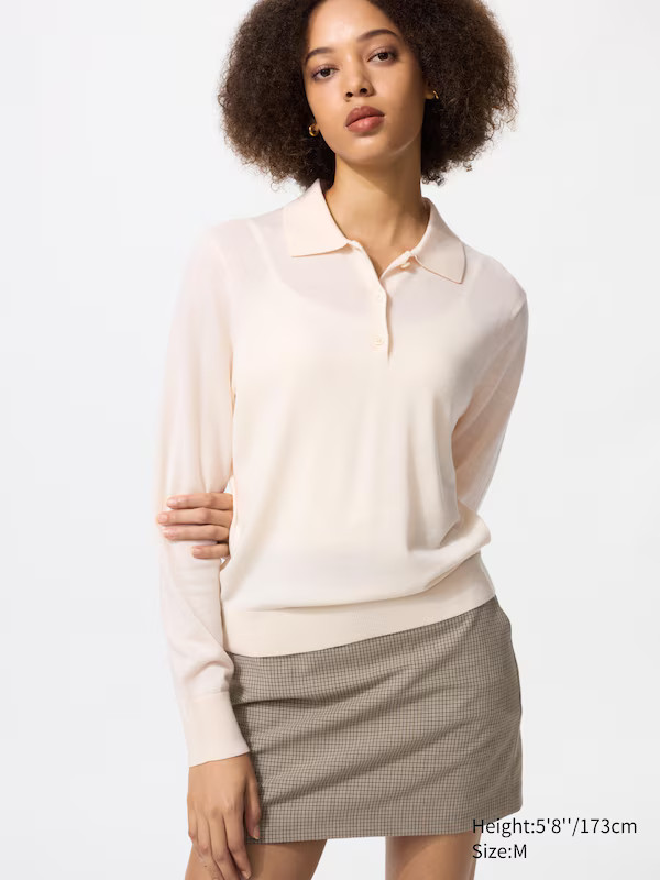 100% Merino Polo Jumper | UNIQLO (UK)