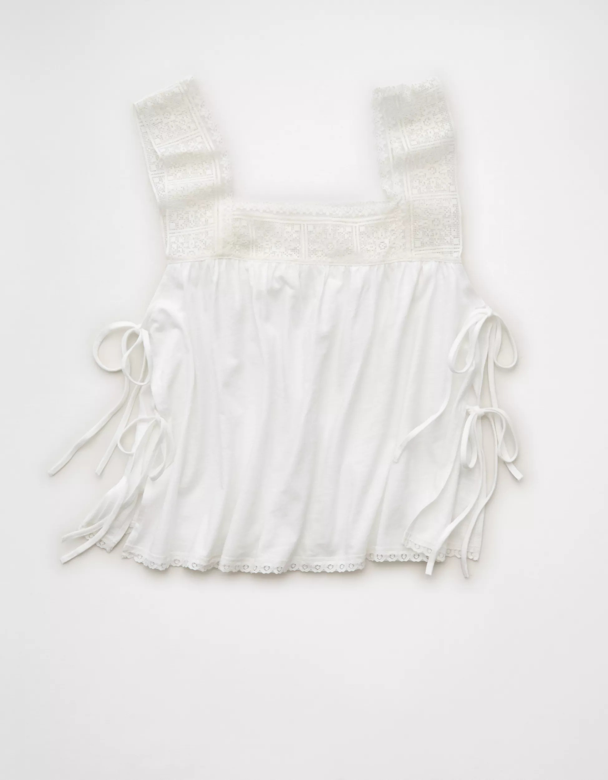 AE Sunchaser Square Neck Lace Tank Top | American Eagle Outfitters (US & CA)