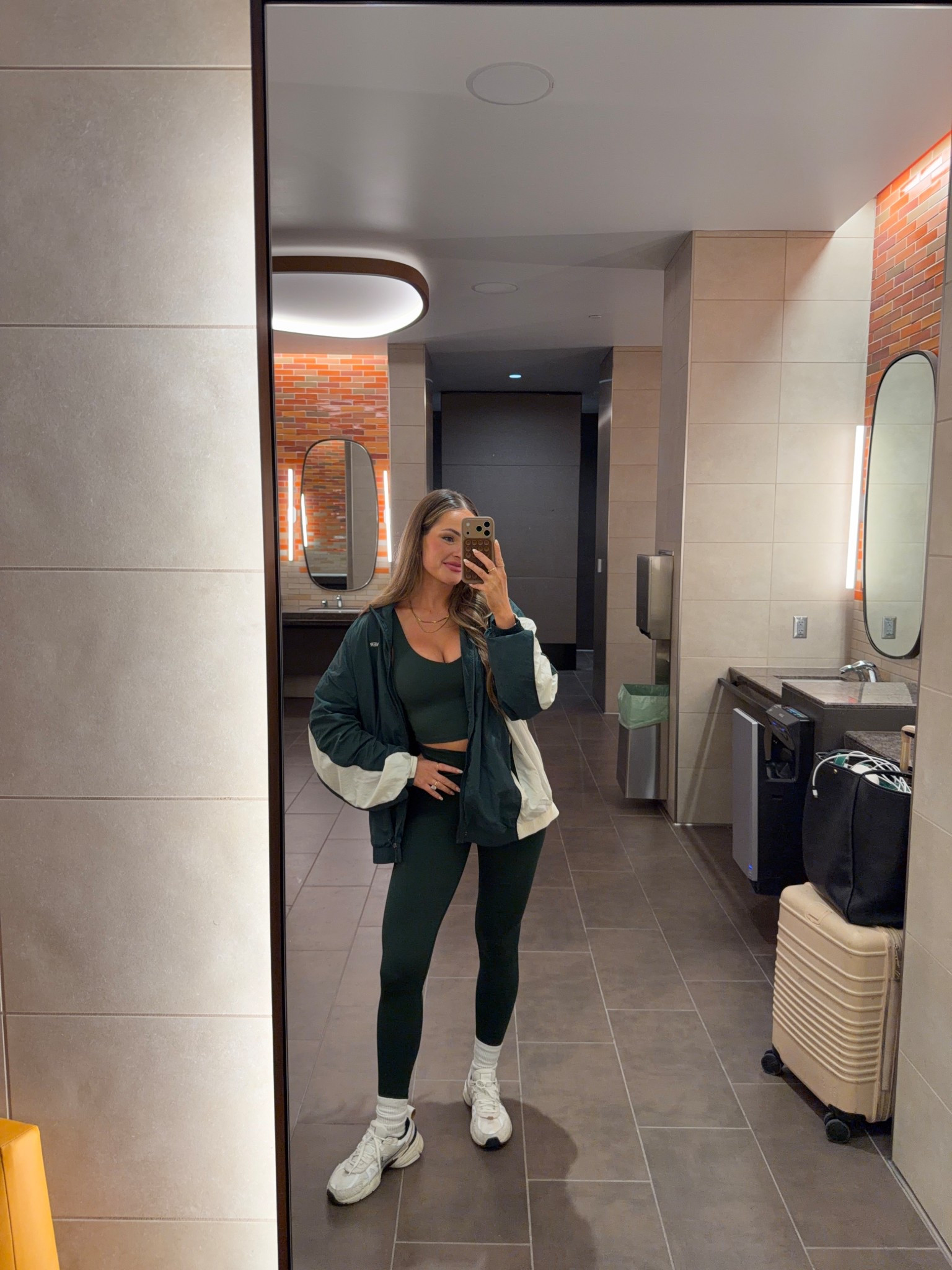 Travel day airport outfit! I’m in size S in the leggings & workout top & size M in the track jacket! 

#LTKootd #LTKfitnessgoals #LTKTravel