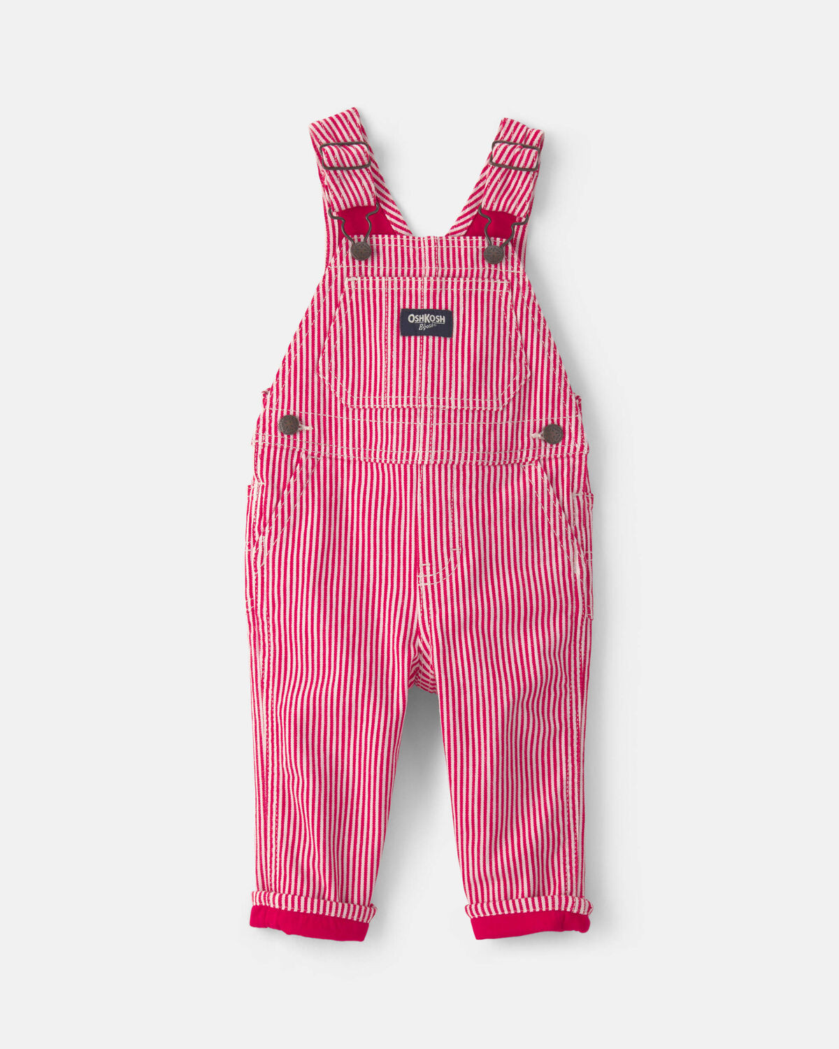 Baby Hickory Stripe Overalls - Red/White | Carter's Inc