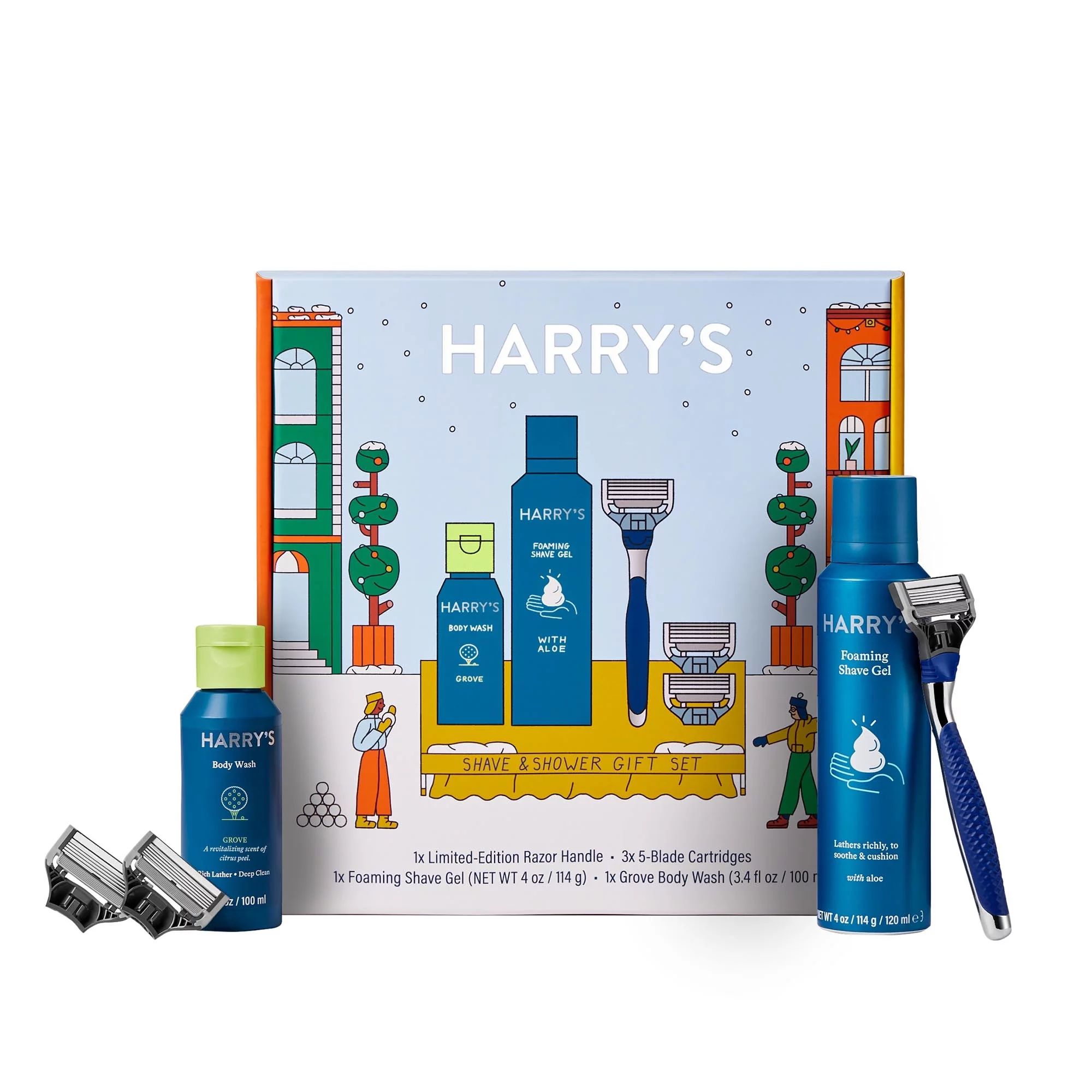 Harry's 2022 Holiday Shave and Shower Gift Set for Men, 6 Piece - Walmart.com | Walmart (US)