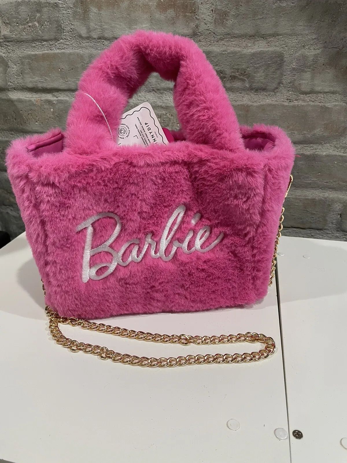 Barbie x Skinny Dip Purse Fuzzy Fur Hot Pink London Stitched Logo New With Tags  | eBay | eBay US