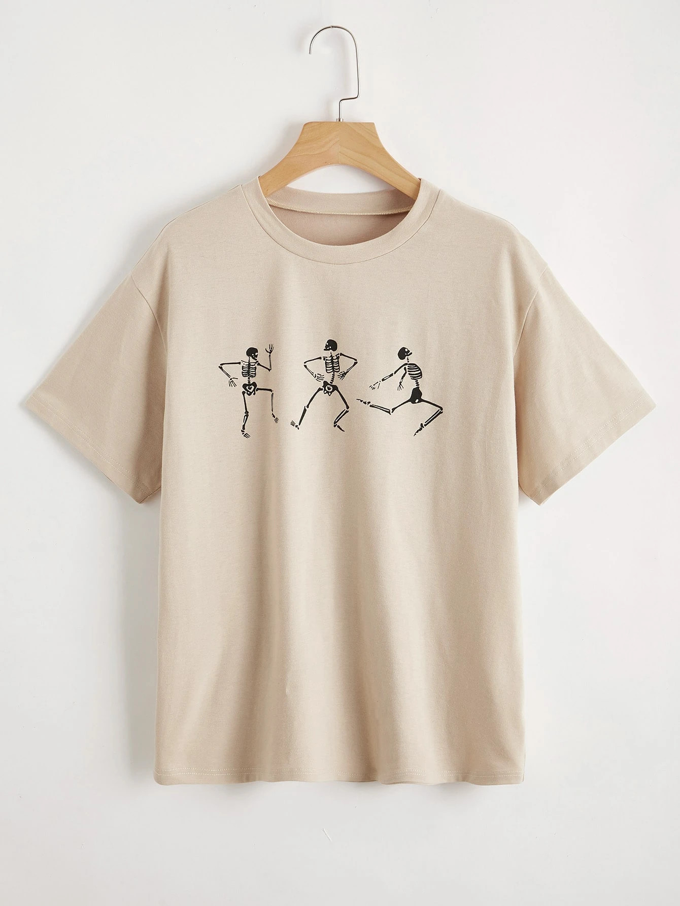 Skeleton Print Drop Shoulder Tee | SHEIN