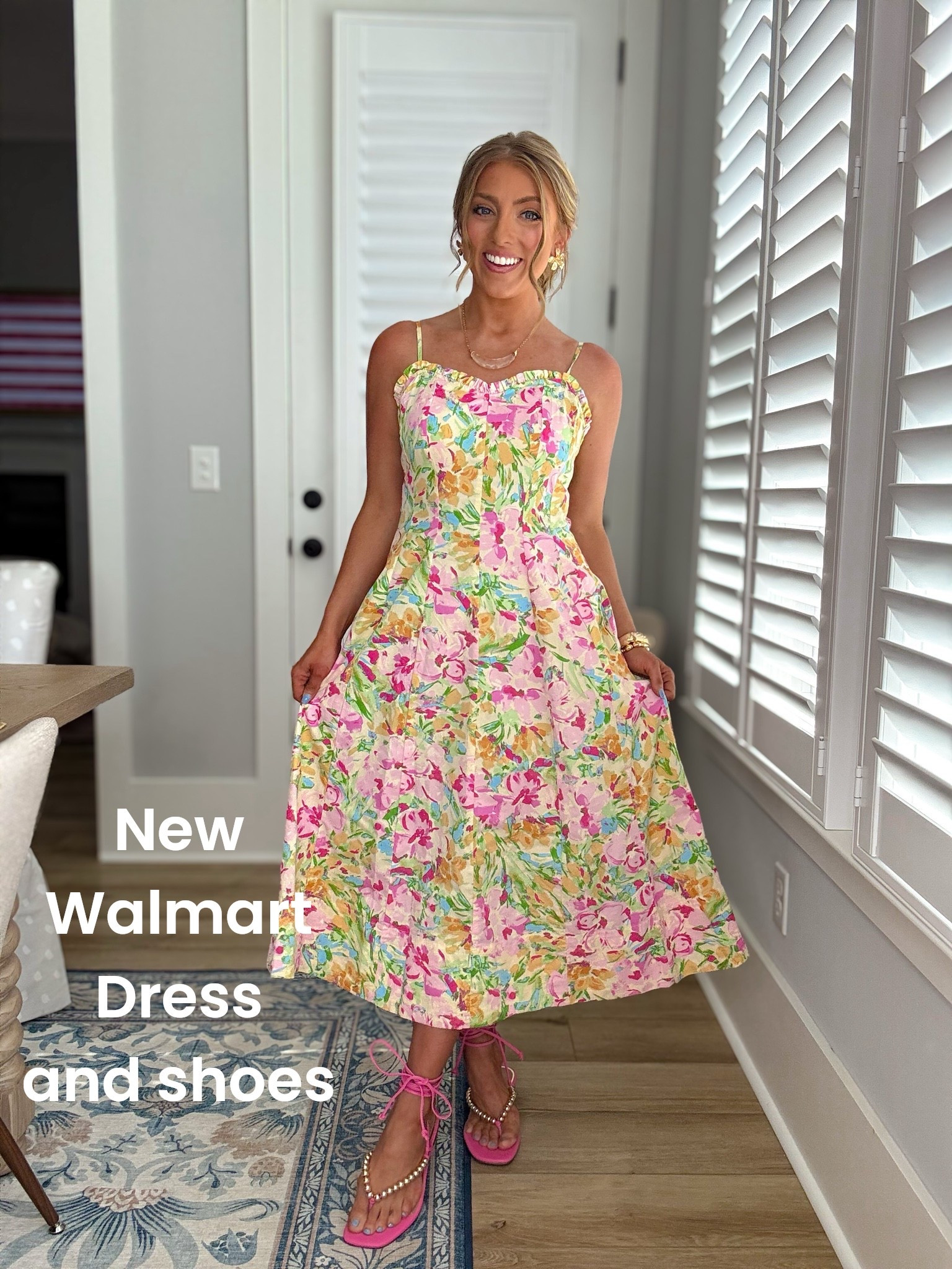 This floral midi dress from Walmart looks straight out of a boutique 😍 The watercolor floral print, flattering fit, and twirl-worthy skirt had me sold immediately. Such a pretty option for weddings, brunch, church, baby showers, vacations, or summer date nights. And the pink lace-up sandals are the perfect fun pop of color!

#WalmartFashion #FloralDress #MidiDress #SummerDress #WalmartStyle #AffordableFashion #WeddingGuestDress #BrunchOutfit #VacationStyle #FeminineStyle #WalmartFinds #SummerFashion #OOTD #BoutiqueStyle #DressSeason

#LTKootd #LTKmomlife #LTKPetite