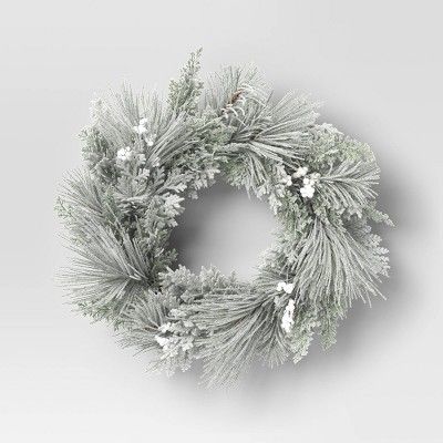 Heavy Flocked Christmas Wreath - Threshold™ | Target