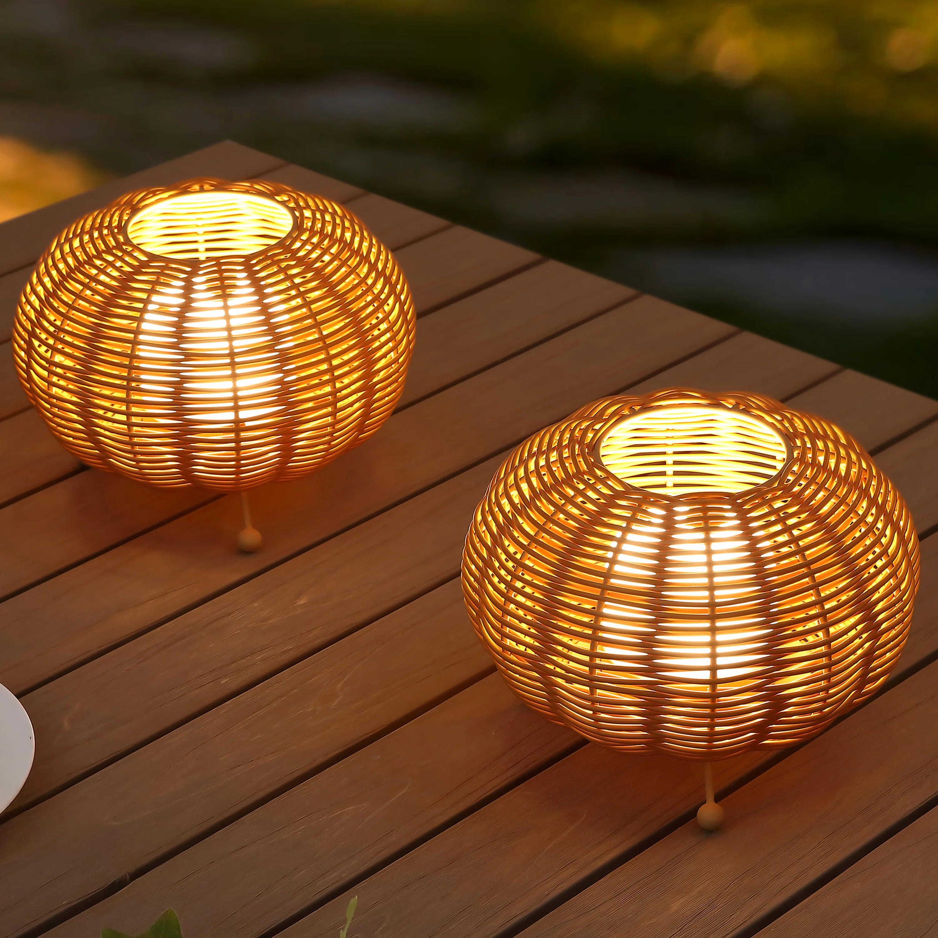 Jonathan Y Kairi 5.75" Modern Bohemian Indoor/Outdoor Faux Rattan Lantern Rechargeable/Cordless D... | Wayfair North America