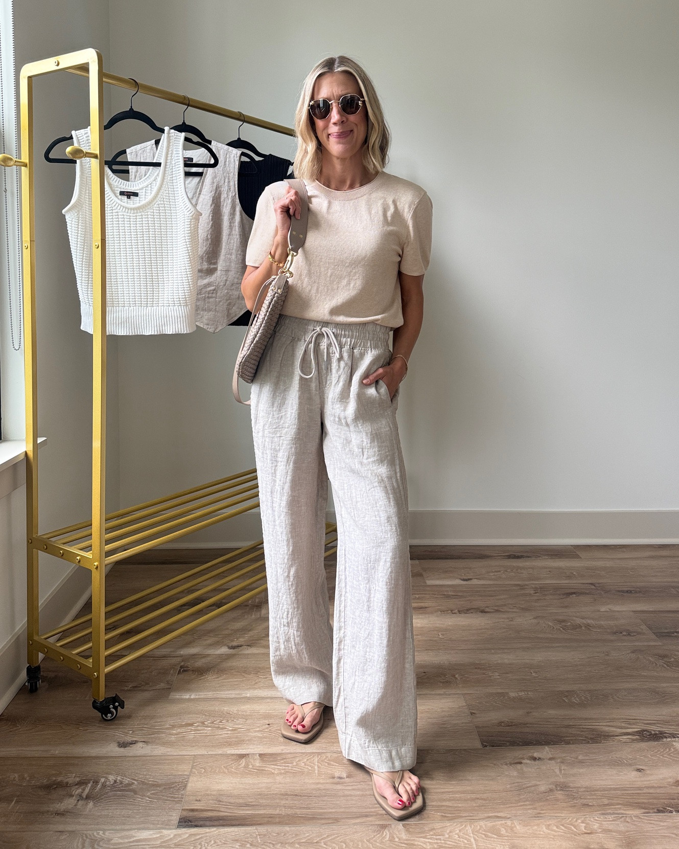 Wearing small lightweight sweater tee, small linen pants (30 inseam)

@Quince #quincepartner

#LTKSeasonal #LTKOver40 #LTKootd