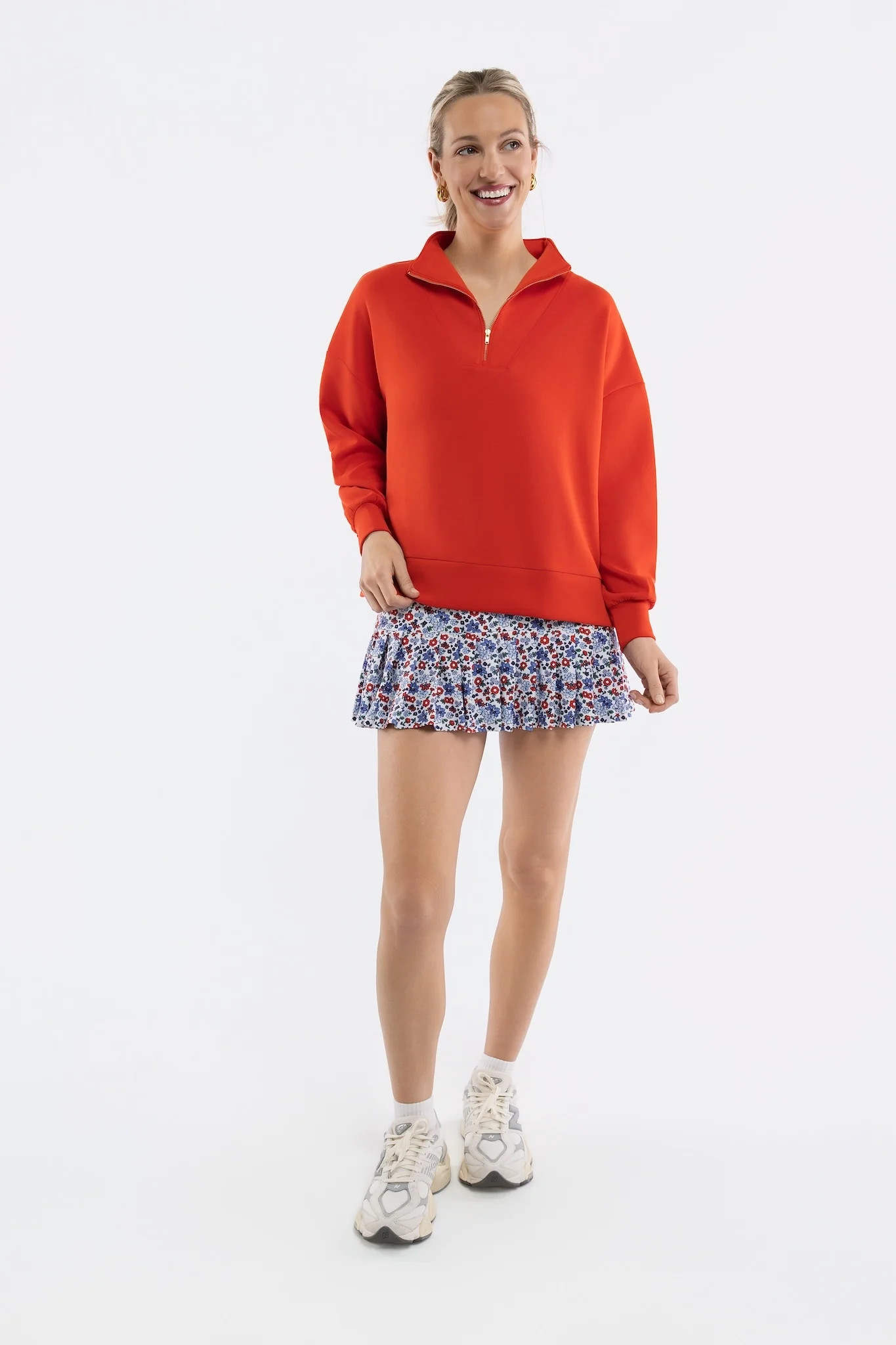 Morgan Quarter Zip - Tomato | Smith and Quinn