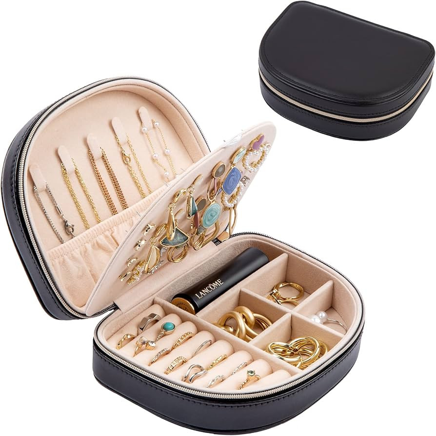 ProCase Travel Size Jewelry Box, Small Portable Seashell-Shaped Jewelry Case, 2 Layer Mini Jewelr... | Amazon (US)