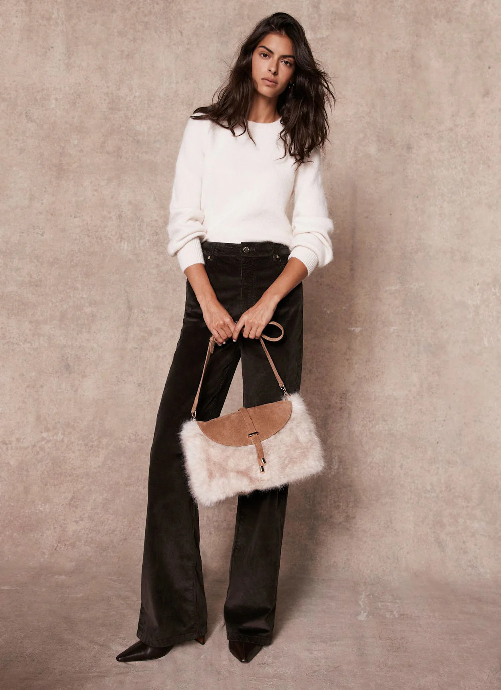 Brown Corduroy Flared Trousers | Mint Velvet - US