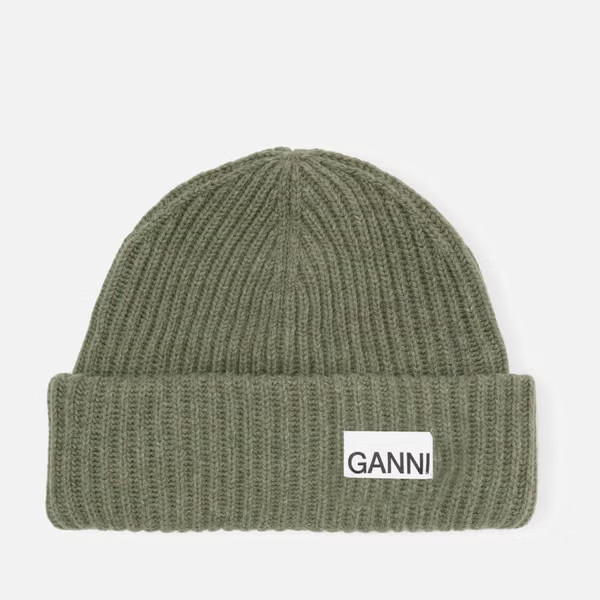 Ganni Ribbed Wool Beanie | Coggles (Global)