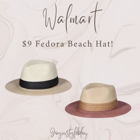 $9 Walmart Time and Tru Women's Colorblock Straw Fedora / beach hat / vacation hat / travel outfit 

#LTKTravel #LTKFindsUnder50 #LTKSaleAlert