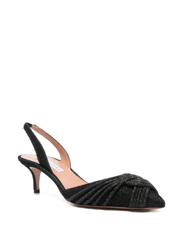 Aquazzura 60mm Beaded Slingback Pumps | Black | FARFETCH SI | Farfetch Global