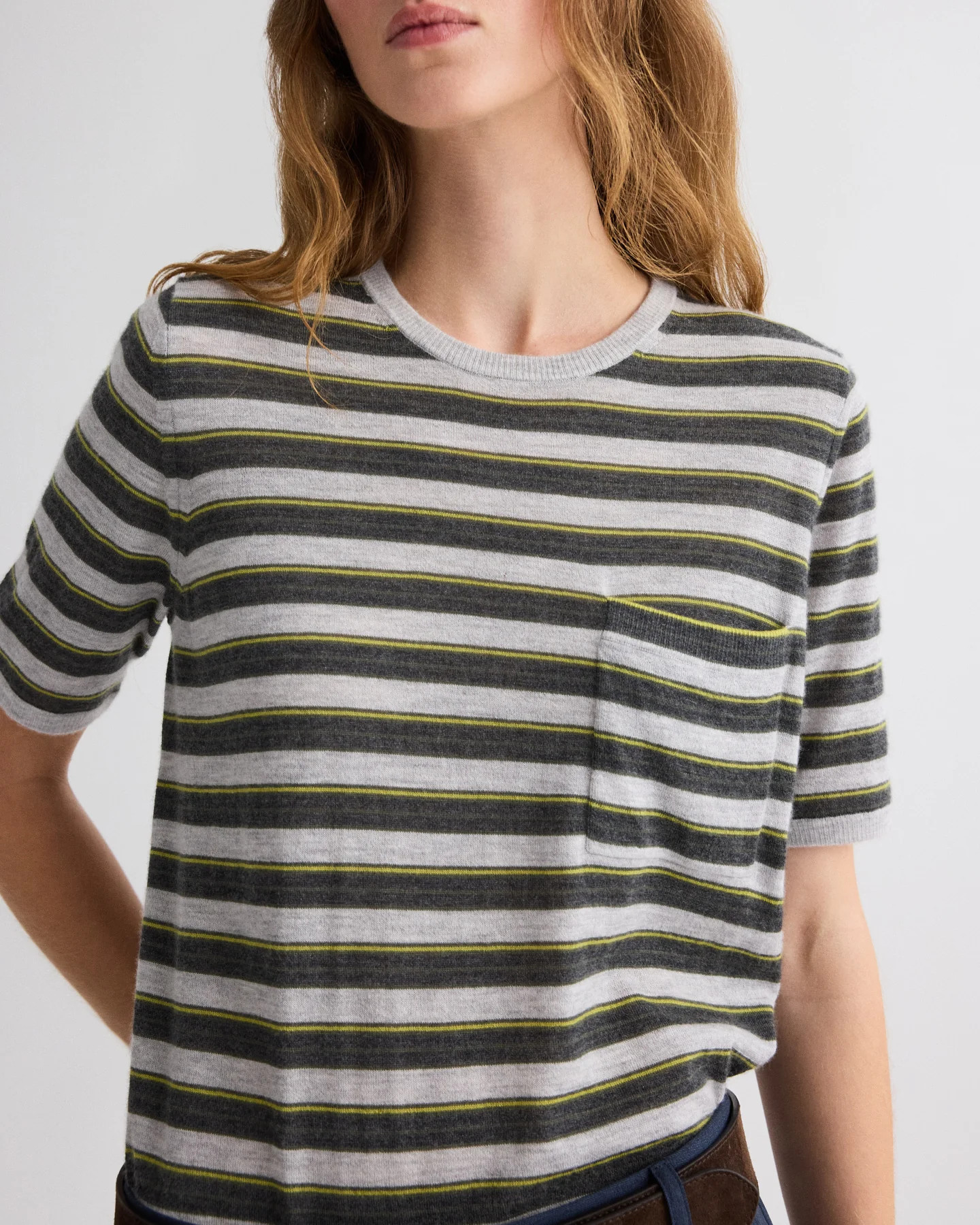 Striped True Crewneck in Superfine Cashmere | TWP