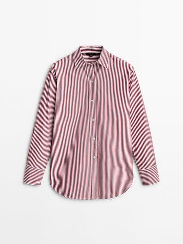 Striped cotton poplin shirt | Massimo Dutti (US)