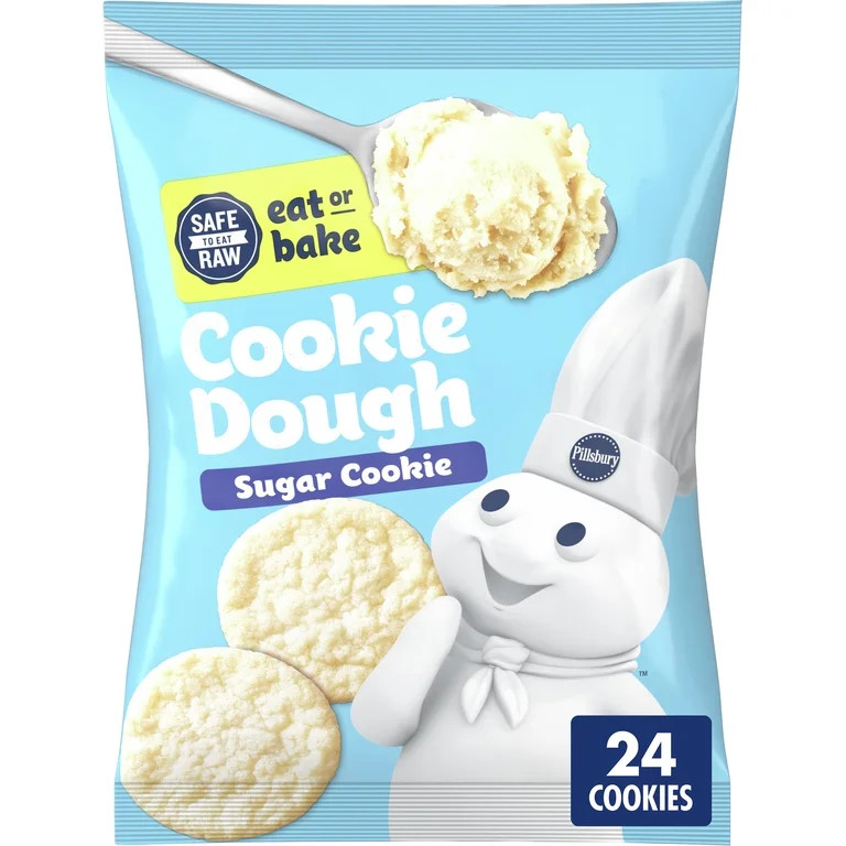 Pillsbury Ready To Bake Refrigerated Cookie Dough, Sugar Cookie, 24 Cookies, 16 oz | Walmart (US)