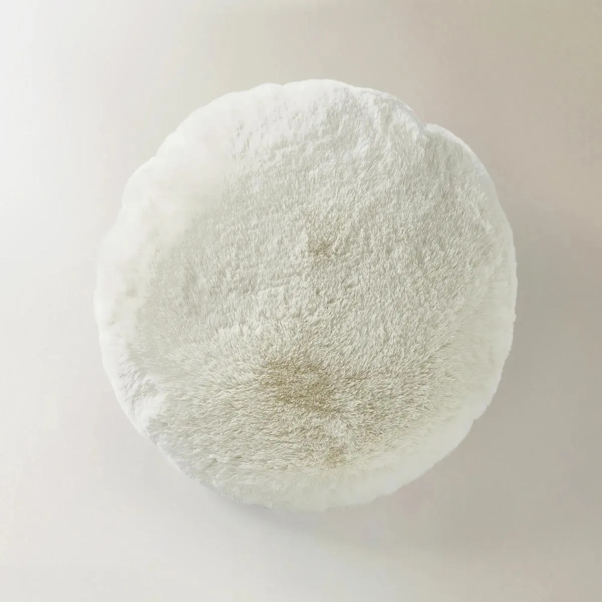 Shay Faux Fur Round Pillow 18" - Ivory | Z Gallerie