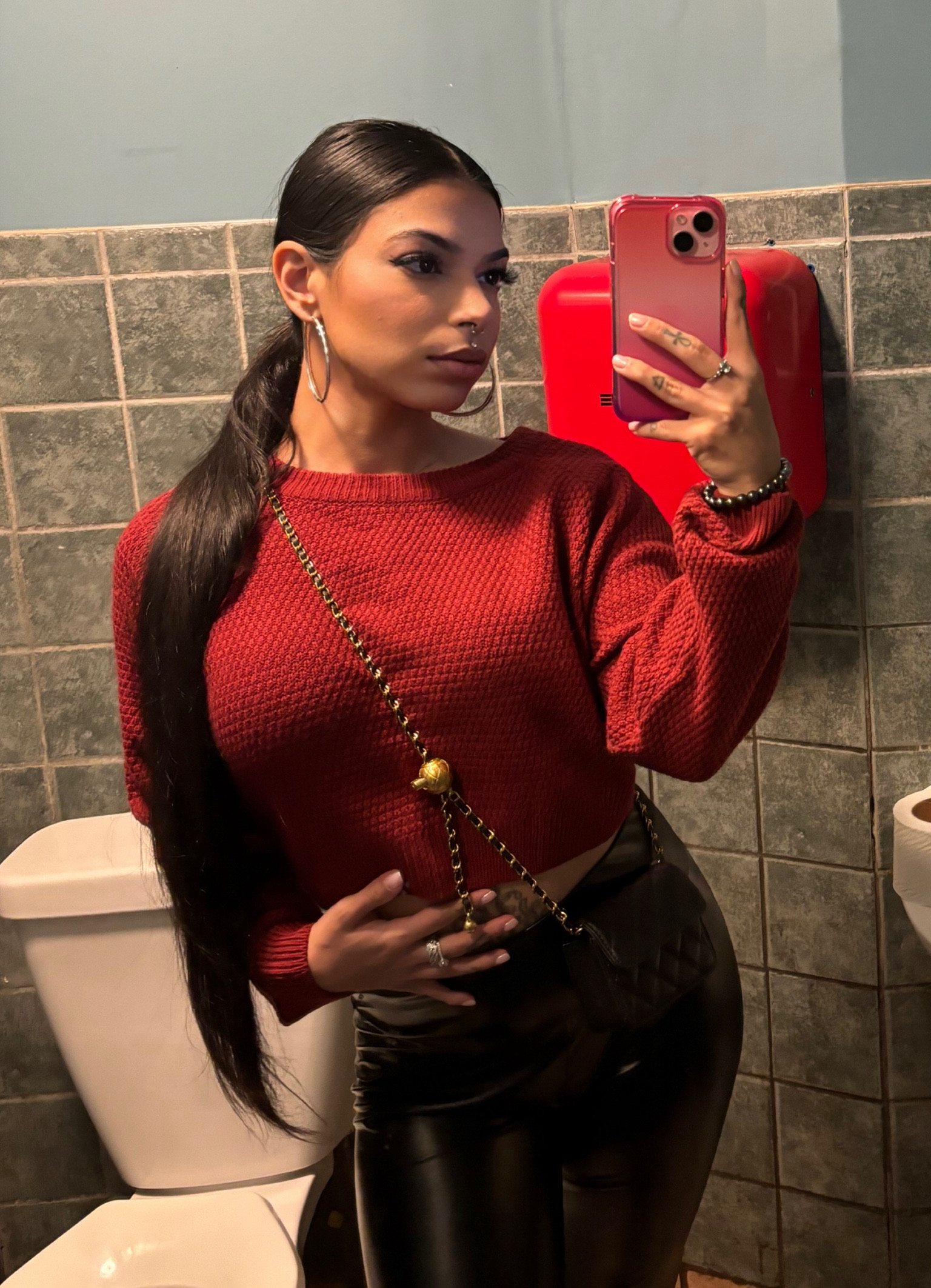 Drinks with the girls! Love this cozy and edgy fit 

#LTKitbag #LTKfindsunder100