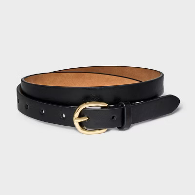 Women's Skinny Belt - A New Day™ Black M | Target
